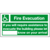 Fire evacuation with blank area sign - Ref: dsc26