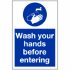 Wash your hands before entering sign - Ref: hc15
