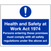 Health and safety at work act 1974 sign - Ref: ms172