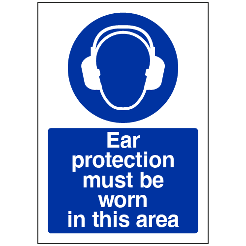 Ear protection must be worn in this area sign – Ref: ms75 – Safety Sign ...