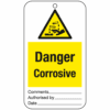 Danger corrosive tie tag sign - Ref: tt772