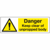 Danger Keep clear of unpropped body sign - Ref: ws258