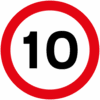 10 mph Speed limit sign - diag 670.10