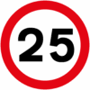 25 mph Speed limit sign - diag 670.25