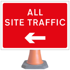 All Site Traffic Arrow Left Cone Sign