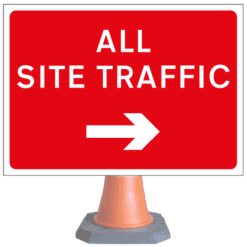 All Site Traffic Arrow Right Cone Sign