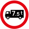 Goods Vehicles Exceeding 7.5T Prohibited sign - Ref: diag 622.1av2