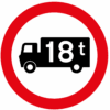 Goods Vehicles Exceeding 18T Prohibited sign - Ref: diag 622.1av3
