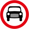 Motor Vehicles Prohibited Except Motorcycles sign - Ref: diag 619.1