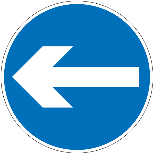 Turn Left sign – Ref: diag 606v1 – Safety Sign Warehouse
