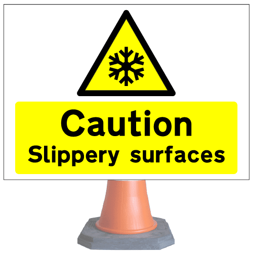 Caution Slippery Surfaces cone sign cns75 (cone sold separately