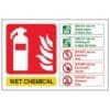Wet Chemical fire extinguisher sign - Landscape - Ref: fe9