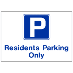 Residents parking only sign cp10