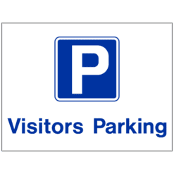 Visitors Parking sign