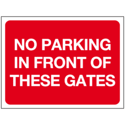 No parking in front of these gates sign cp17