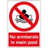 No armbands in main pool sign - Ref: ps19