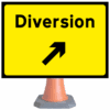 Diversion Up Right cone sign - cns 2702v4 (cone sold separately)