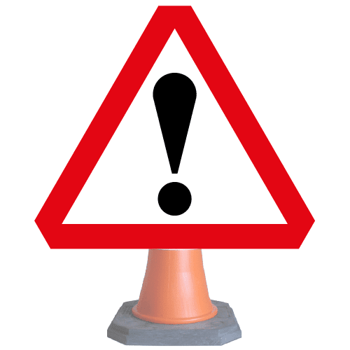 Other-danger-ahead-Diag-562-cone-sign-med – Safety Sign Warehouse