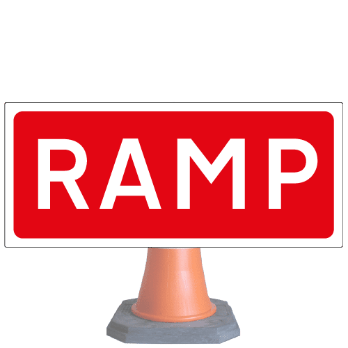Ramp-ahead-Diag-7013-cone-sign-med – Safety Sign Warehouse