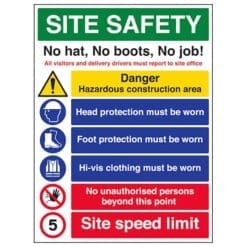Site Safety - Warning Dangerous Work In Operation sign - Ref: c18