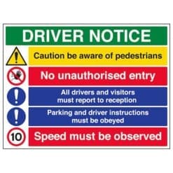 Driver Notice - 10mph Speed Must Be Observed sign - Ref: c22