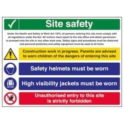 Multi Hazard Site Safety Hi Viz Jackets sign - Ref: c8