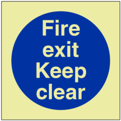 GITD Fire exit Keep clear sign - Ref: pl355