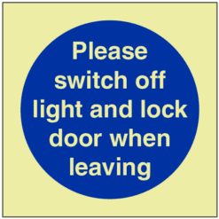 GITD Please switch off lights and lock door when leaving sign - Ref: pl356