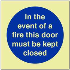 GITD In the event of a fire this door must be kept closed sign - Ref: pl501