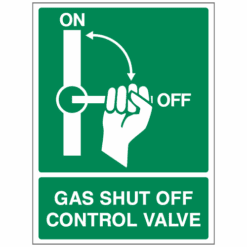 Gas shut off control valve sign - Ref: s114
