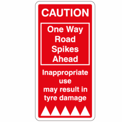One way road spikes ahead - Ref: cp2001