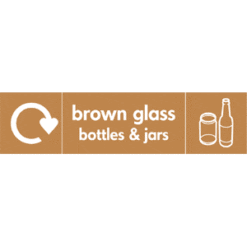 Recycle Brown Glass Bottles & Jars sign - Ref: re43