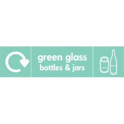Recycle Green Glass Bottles & Jars sign - Ref: re45