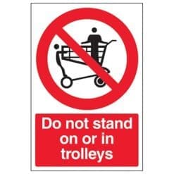 Do not stand on or in trolleys sign - Ref: p996